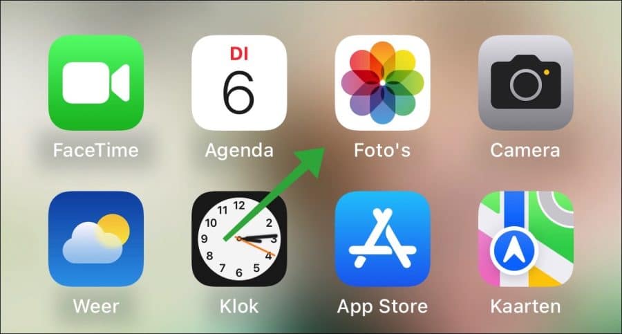 Foto's app openen iPhone