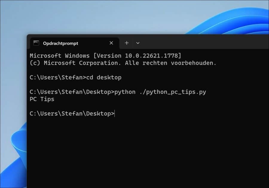 Python script uitvoeren