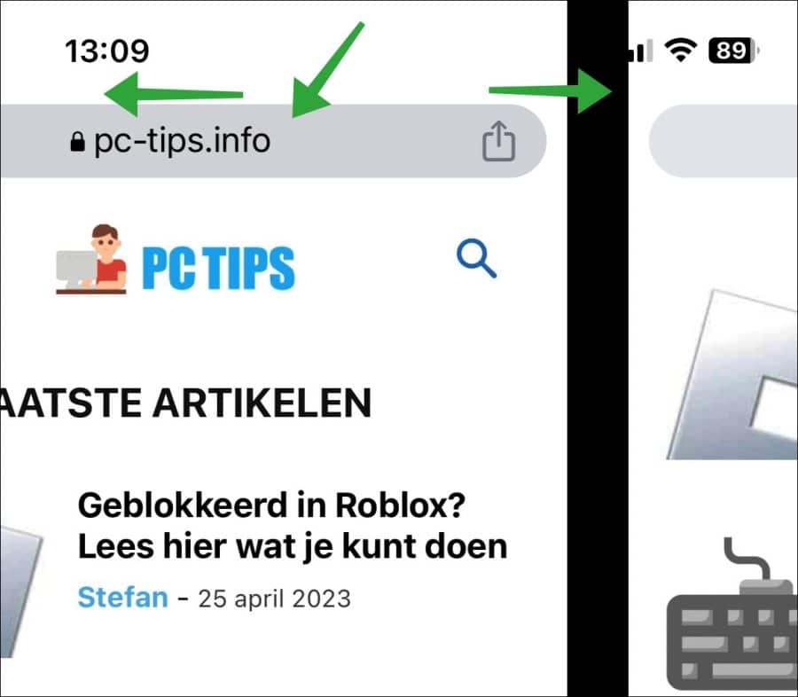 Snel wisselen tussen tabbladen in Chrome op iPhone of iPad