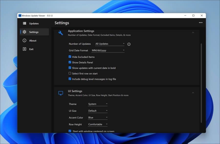 Windows update viewer instellingen
