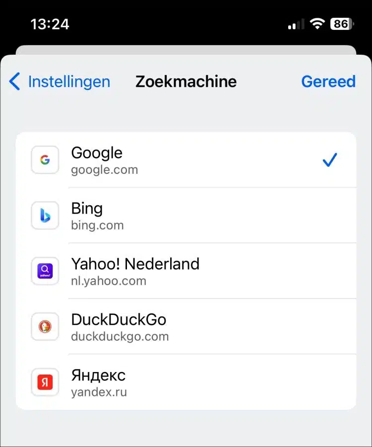 Zoekmachine aanpassen in Chrome op iPhone