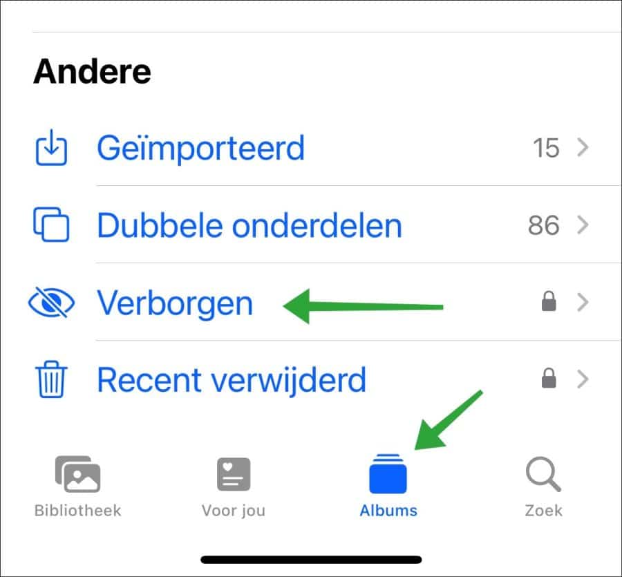 verborgen album op iPhone