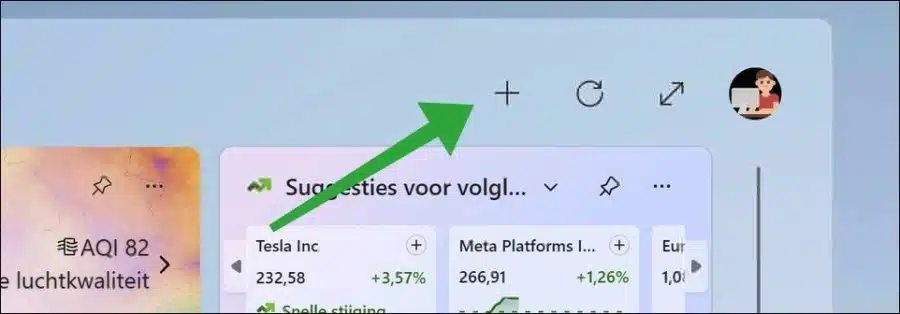 widgets toevoegen