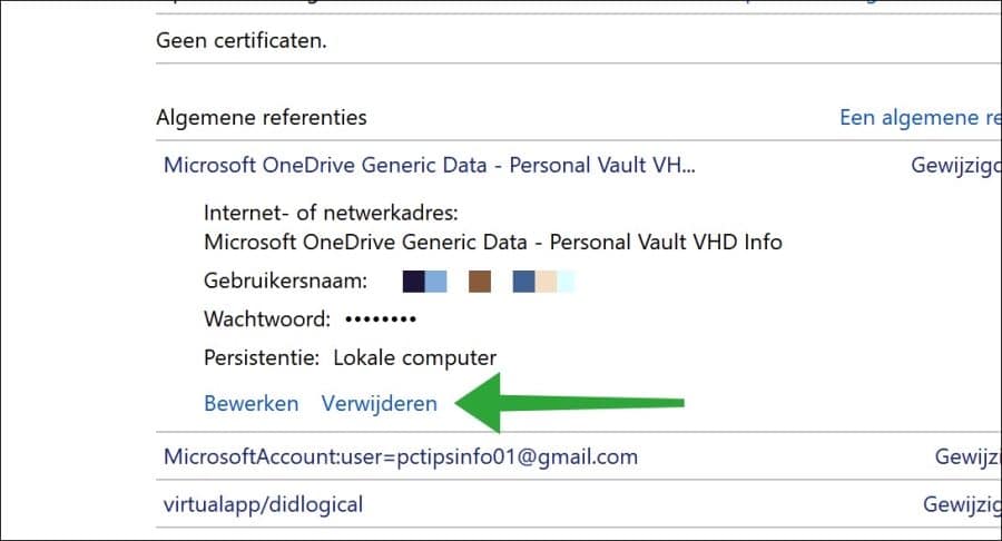 Referentie verwijderen uit Referentiebeheer