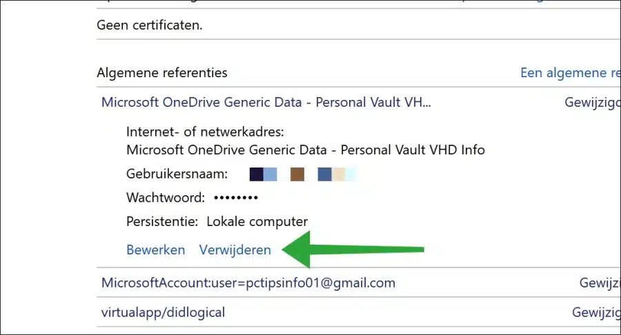 Referentie verwijderen uit Referentiebeheer