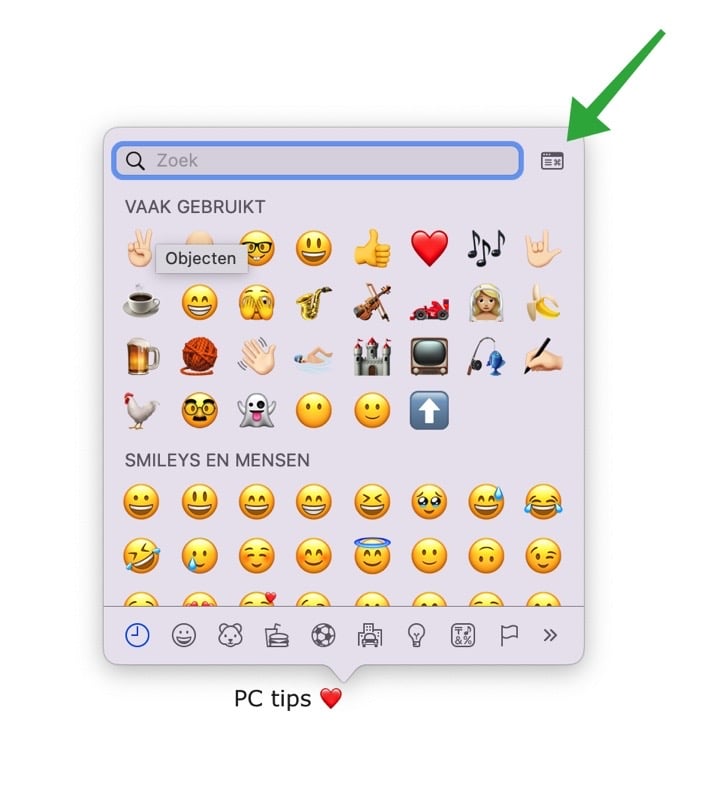 Abra a visualização de caracteres no Mac