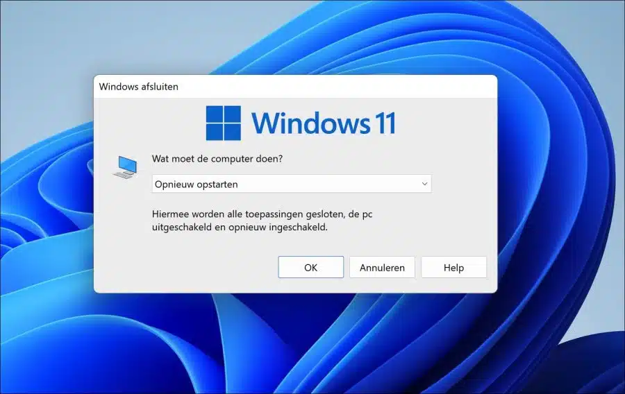 Windows 11 opnieuw opstarten