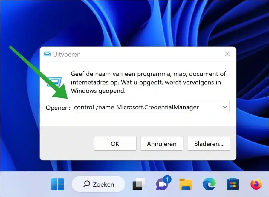 control name Microsoft.CredentialManager