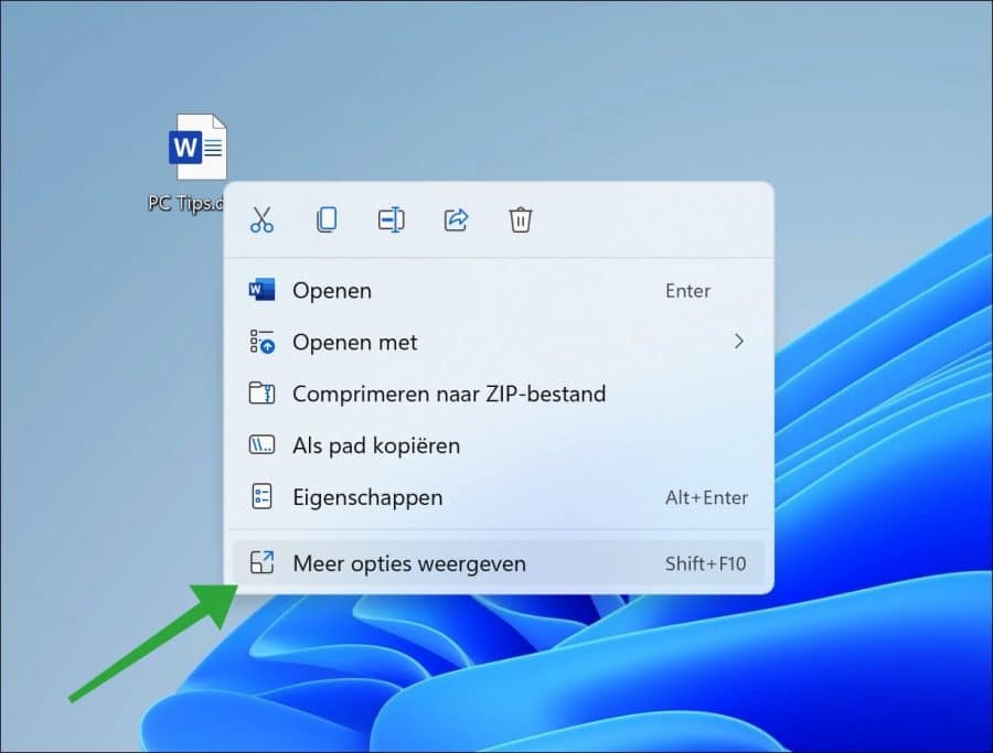 在 Windows 11 中显示更多选项