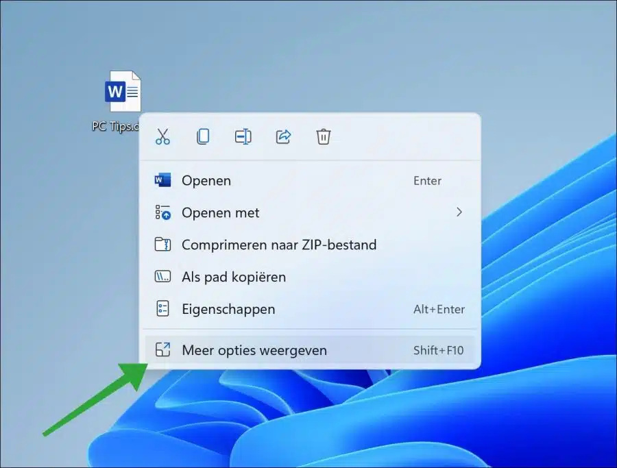 meer opties weergeven in windows 11