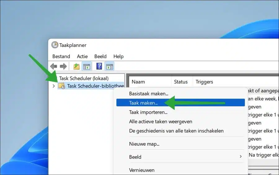 nieuwe taak maken