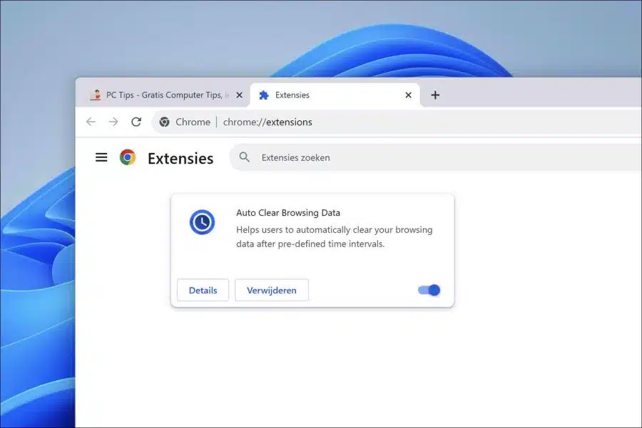 Controleer browser extensies