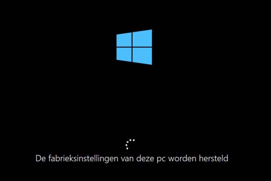 Fabrieksinstellingen worden toegepast