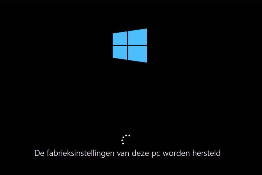Fabrieksinstellingen worden toegepast