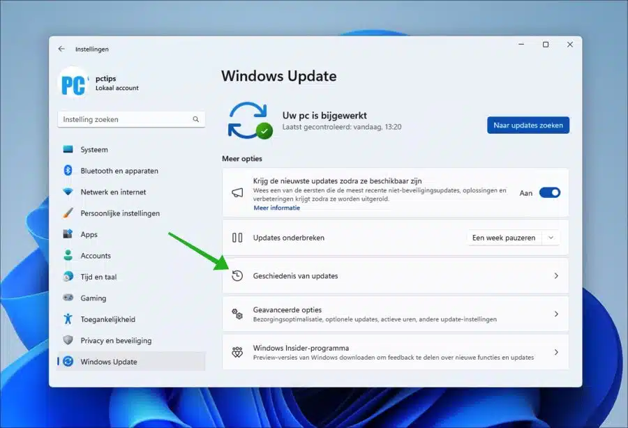 Geschiedenis van updates in Windows 11