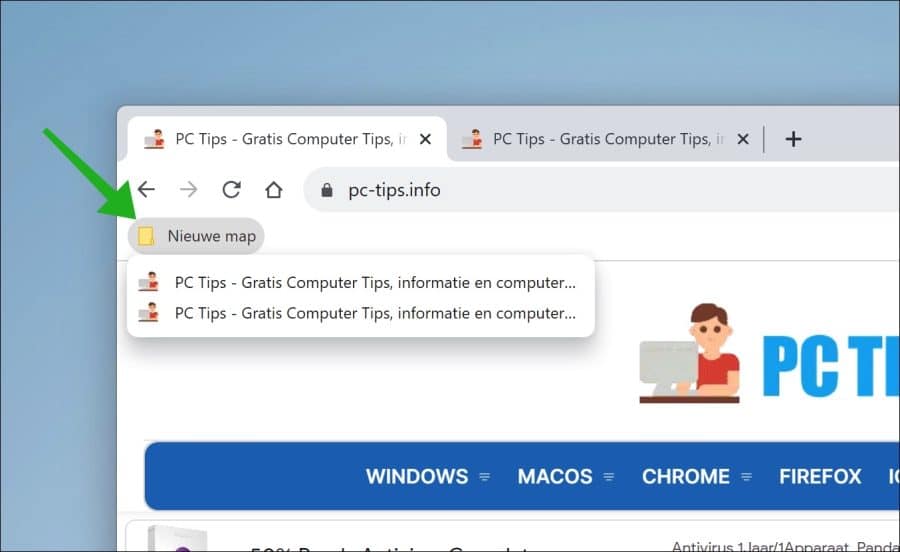 Tabbladen opslaan als bladwijzer in Google Chrome