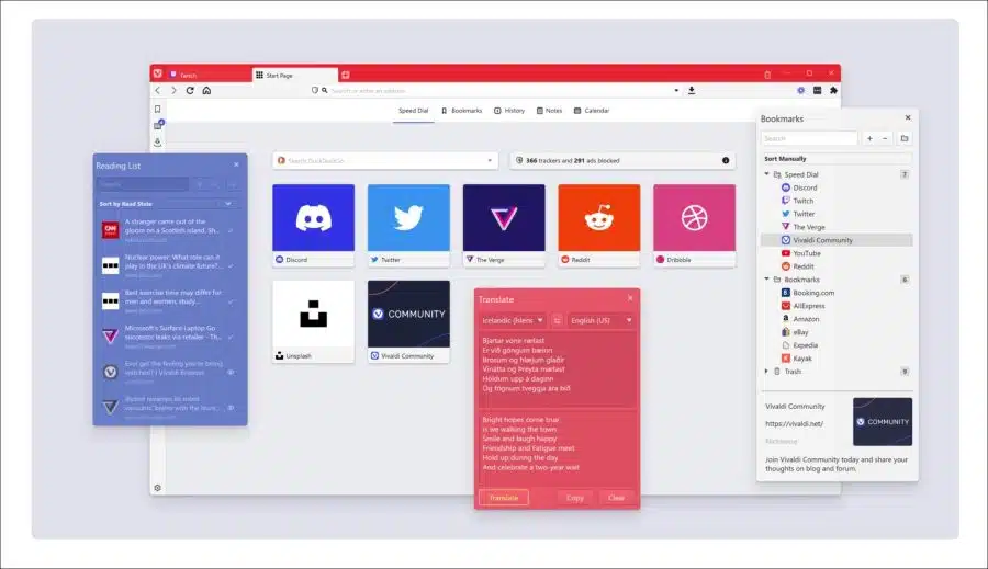 Vivaldi browser voor Mac