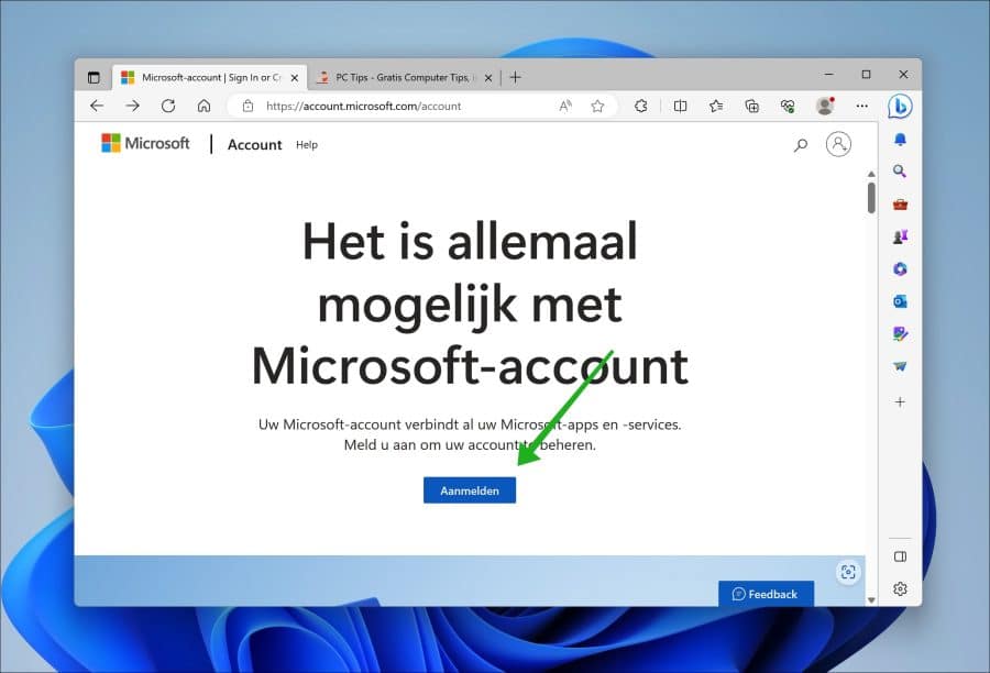 aanmelden voor microsoft account