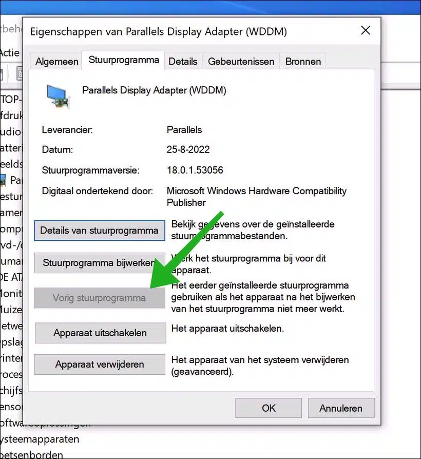 vorig stuurprogramma