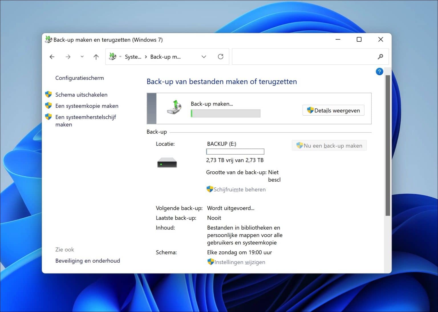 Windows 11 back-up maken naar Externe Harde Schijf (GIDS)