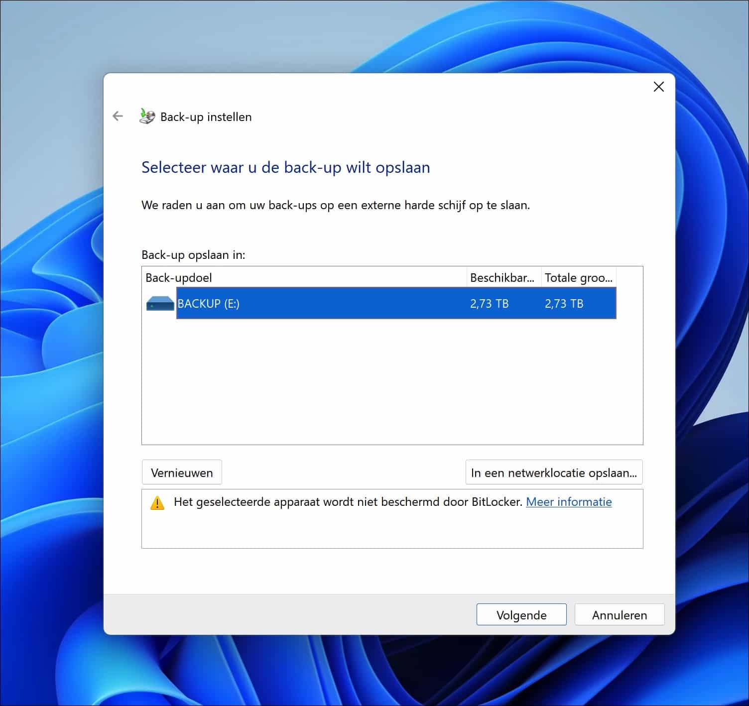 Windows 11 backup maken naar Externe Harde Schijf (GIDS)