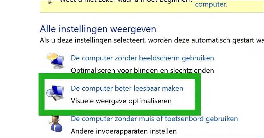 De computer beter leesbaar maken