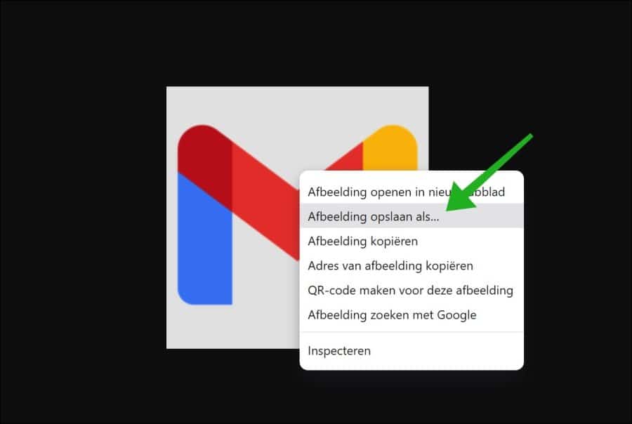 Gmail pictogram opslaan als