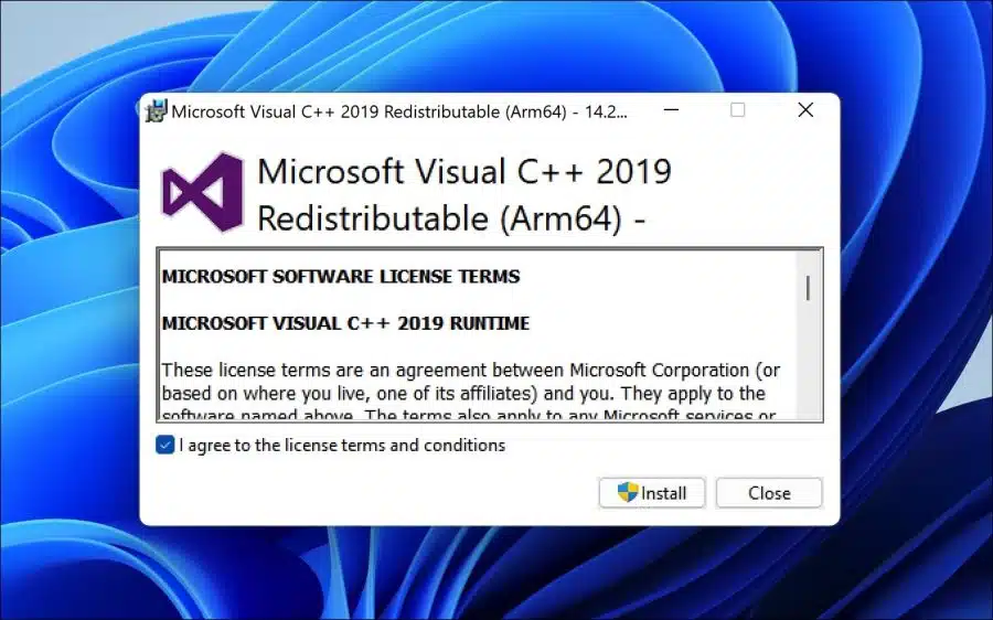 Microsoft VCC redistributable downloaden
