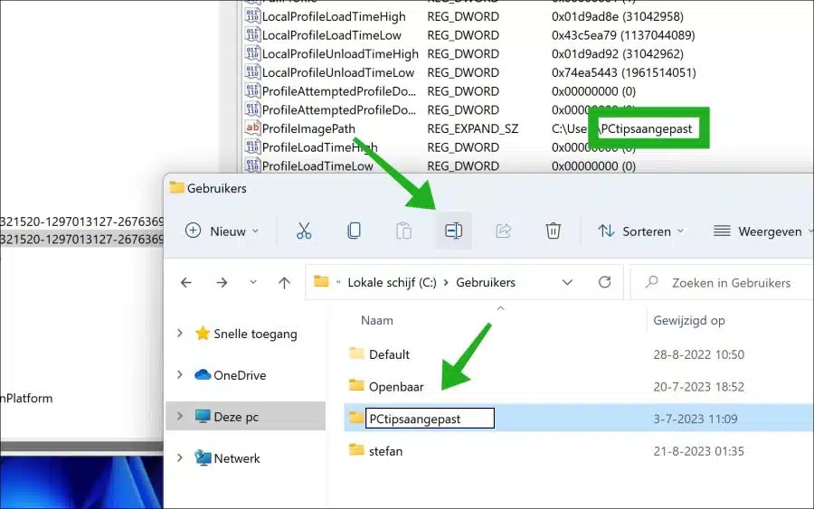 Windows profielmap hernoemen