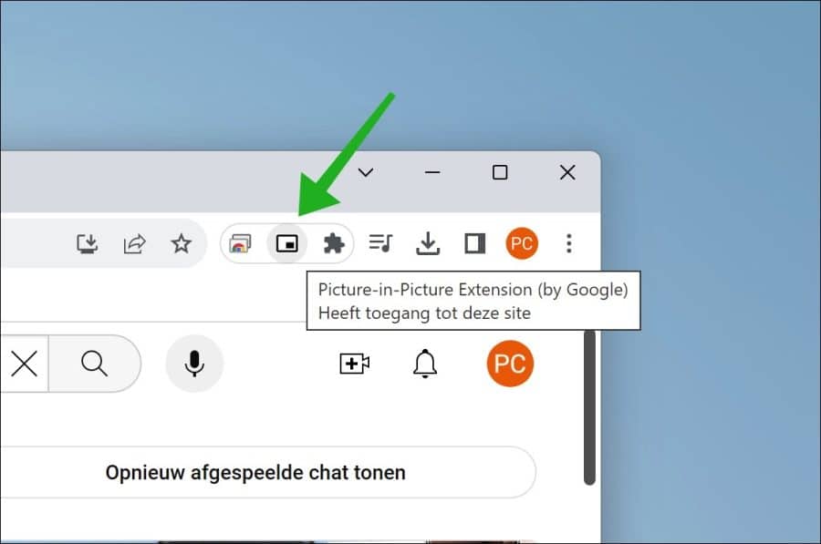 beeld in beeld activeren chrome