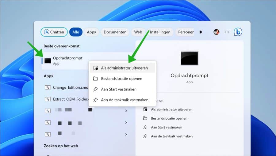opdrachtprompt als administrator