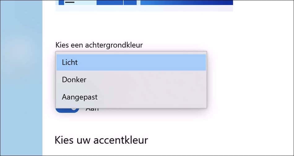 Achtergrondkleur