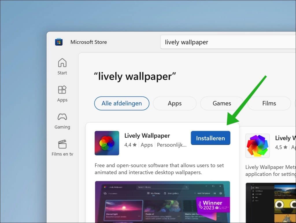 Lively wallpaper installeren
