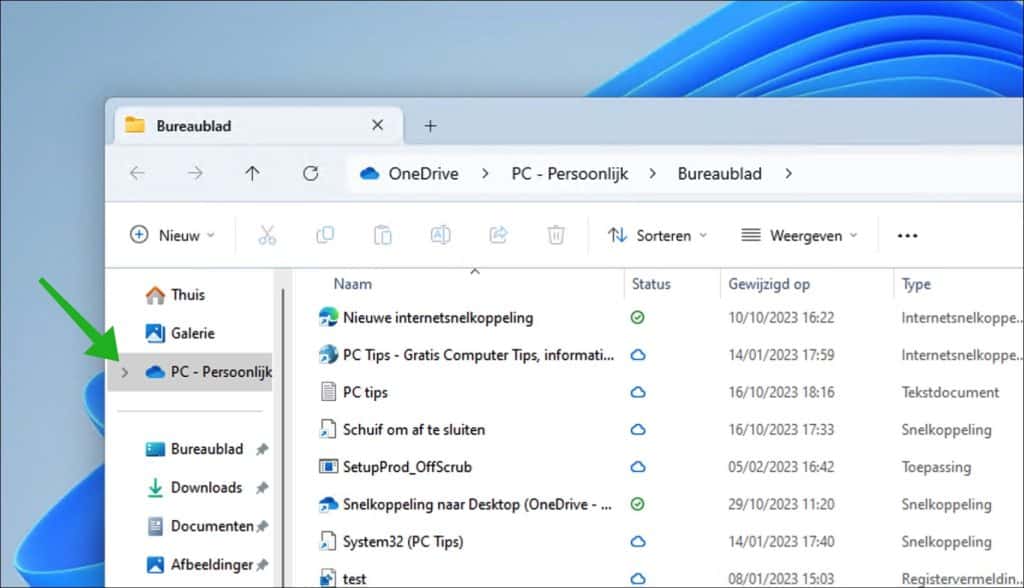 OneDrive cloudmap bureaublad