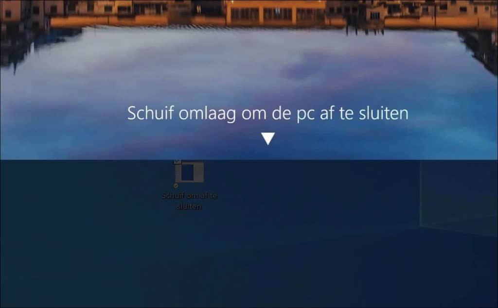 Schuif omlaag om de pc af te sluiten