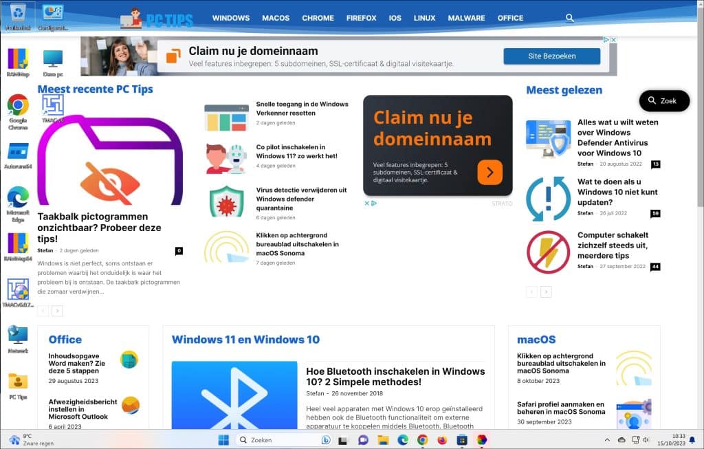 Website instellen als achtergrond