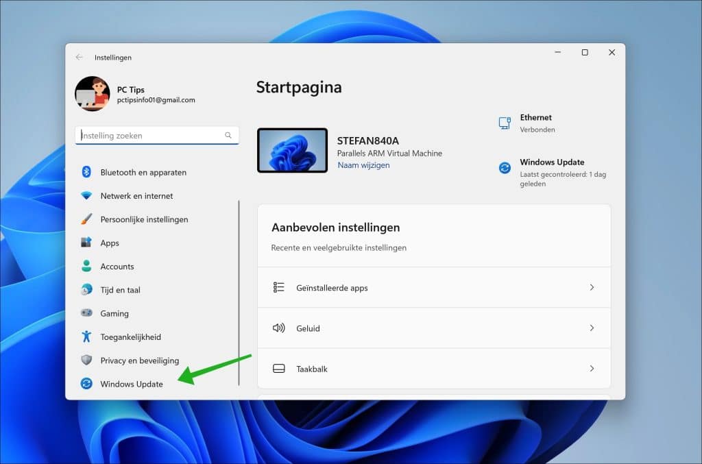 windows update openen