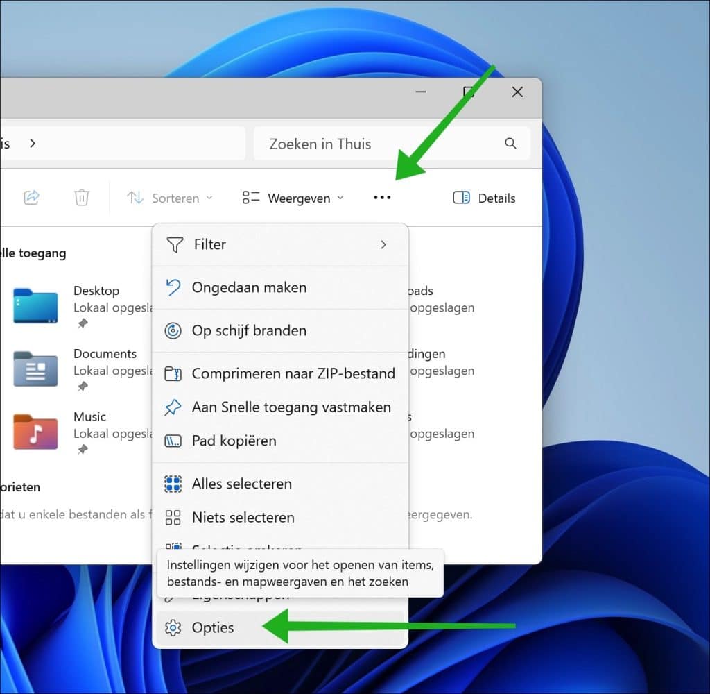 Windows Explorer options