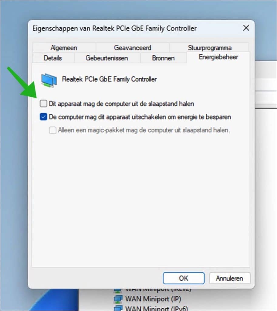Dit apparaat mag de computer uit slaapstand halen