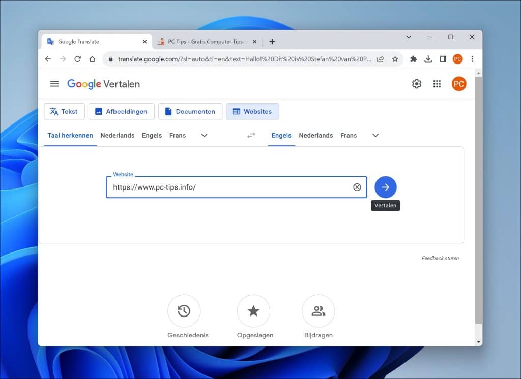 Website vertalen met Google Translate