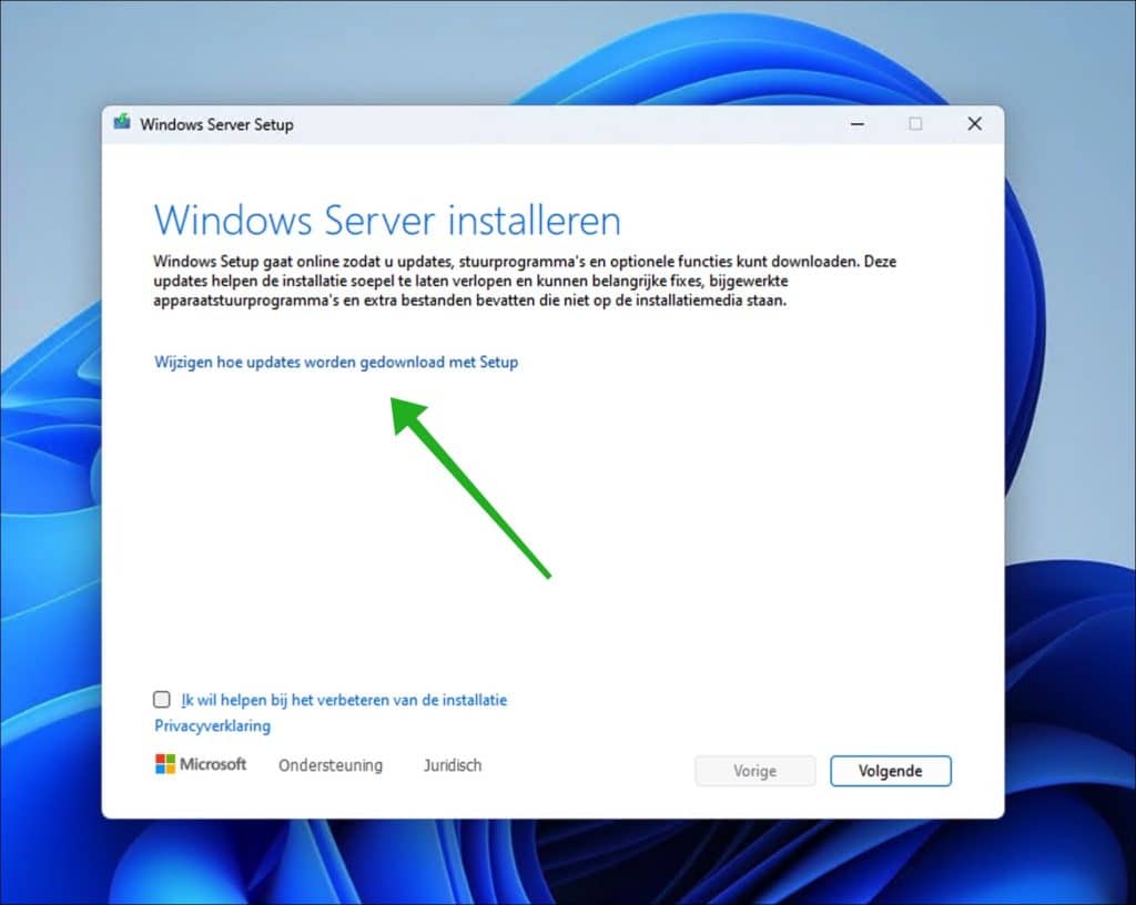 Wijzigen hoe windows wordt geinstalleerd