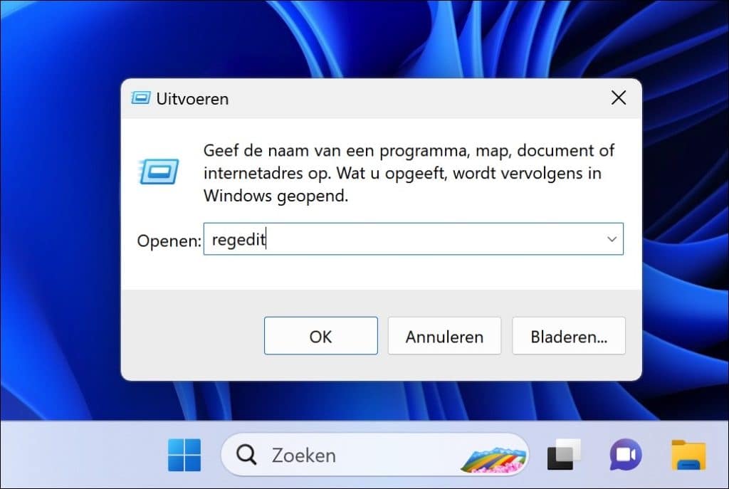 windows register openen