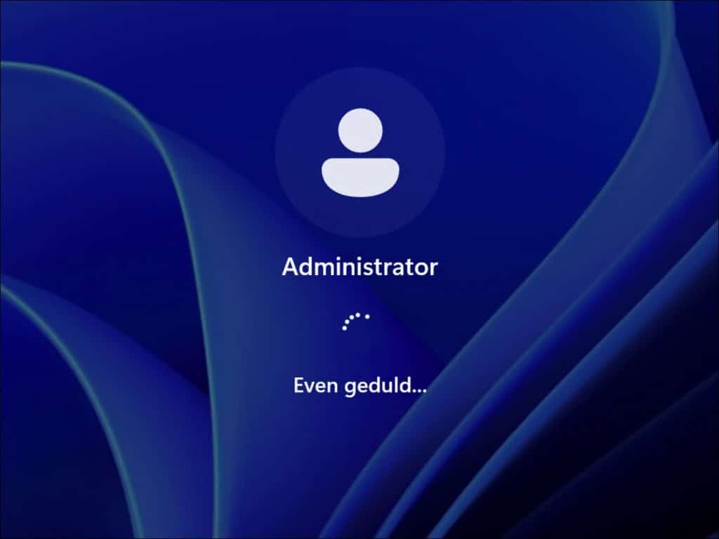 Aanmelden met administrator account