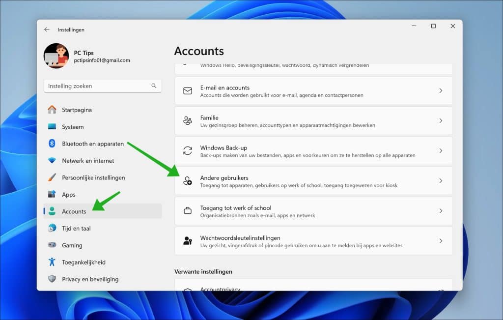 Andere gebruikers in Windows 11