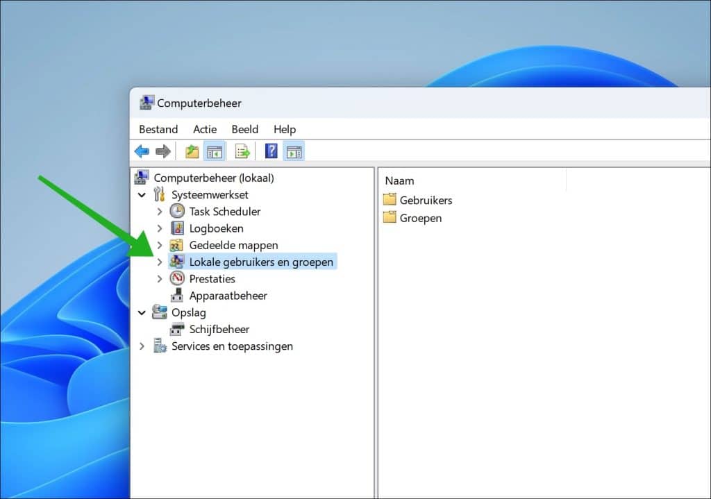 Lokale gebruikers en groepen