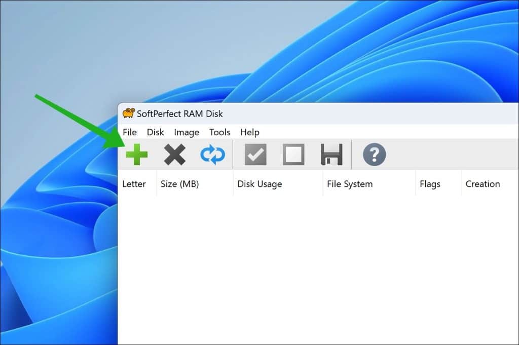 Nieuwe RAM schijf aanmaken