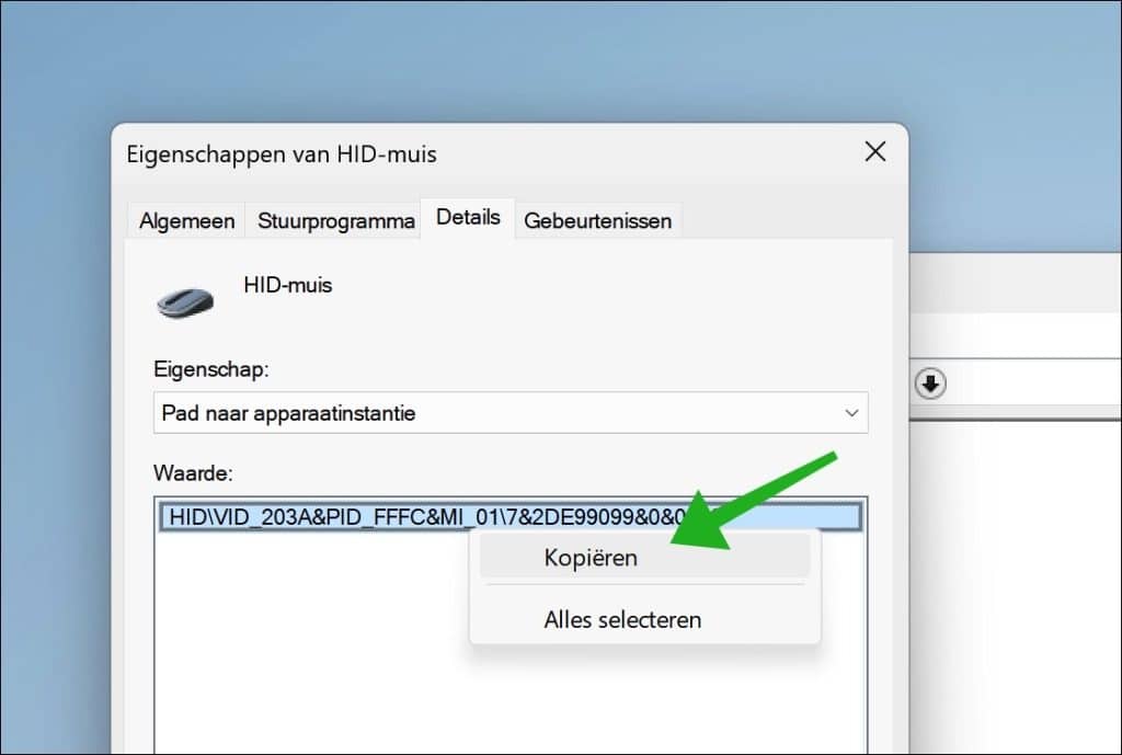 VID code muis ophalen
