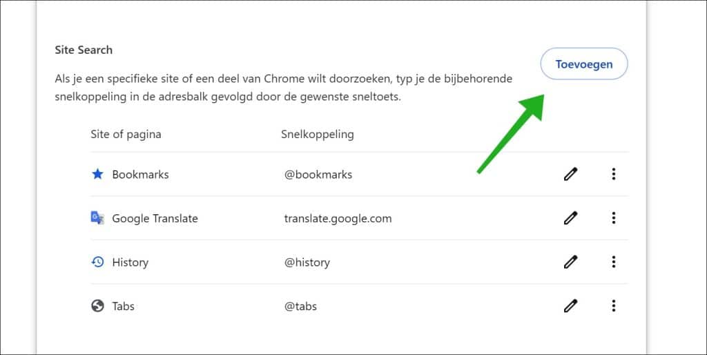 Aangepaste zoekmachine toevoegen in Google Chrome