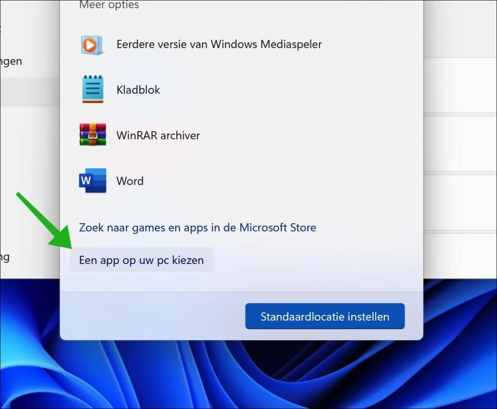 Een app op uw pc kiezen
