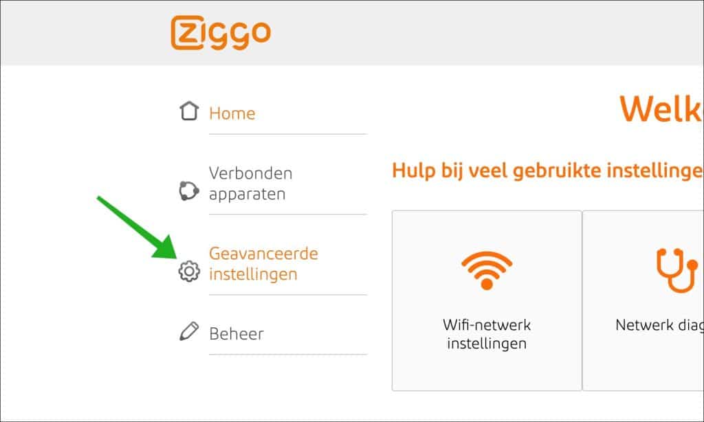 Geavanceerde wifi instellingen